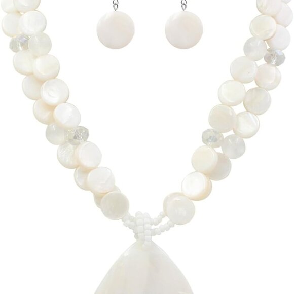 Big Teardrop Pendant Necklaces for Women Colorful Beaded Necklaces Statement Set - Picture 1 of 7